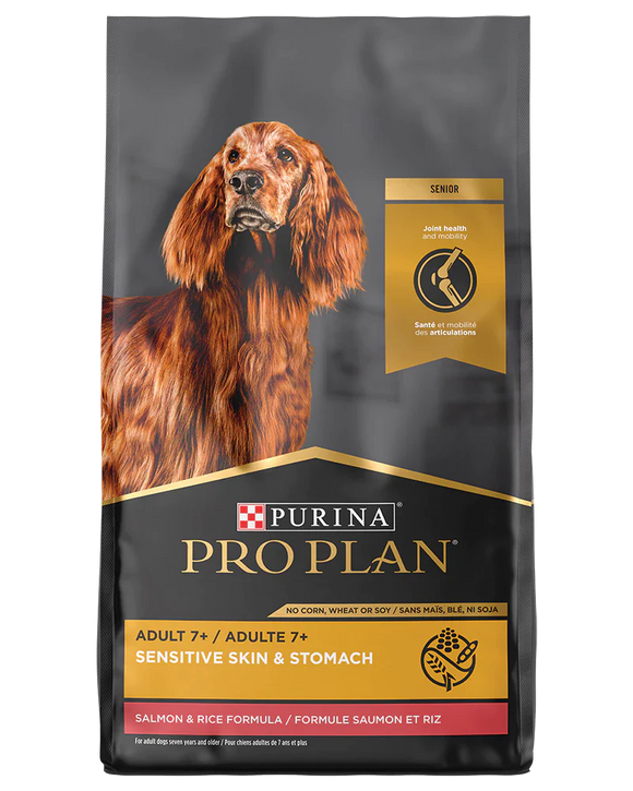 Purina Pro Plan Adult 7+ Sensitive Skin & Stomach Salmon & Rice Senior Dog Food