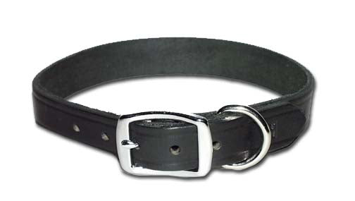 Leather Brothers OmniPet 3/4 X 20-Inch Flat Latigo Collar, Large Black
