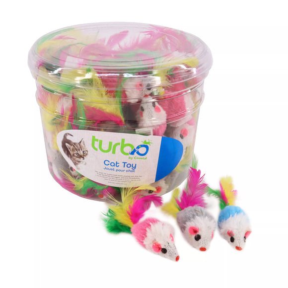 Coastal Pet Products Turbo Mouse with Feathers