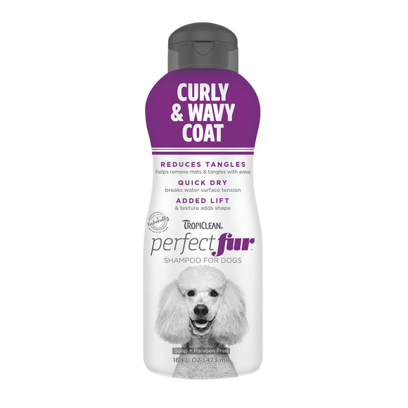 TropiClean Curly & Wavy Coat Shampoo For Dogs (16 oz)