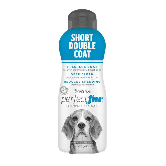 TropiClean Perfect Fur Short Double Coat Shampoo for Dogs